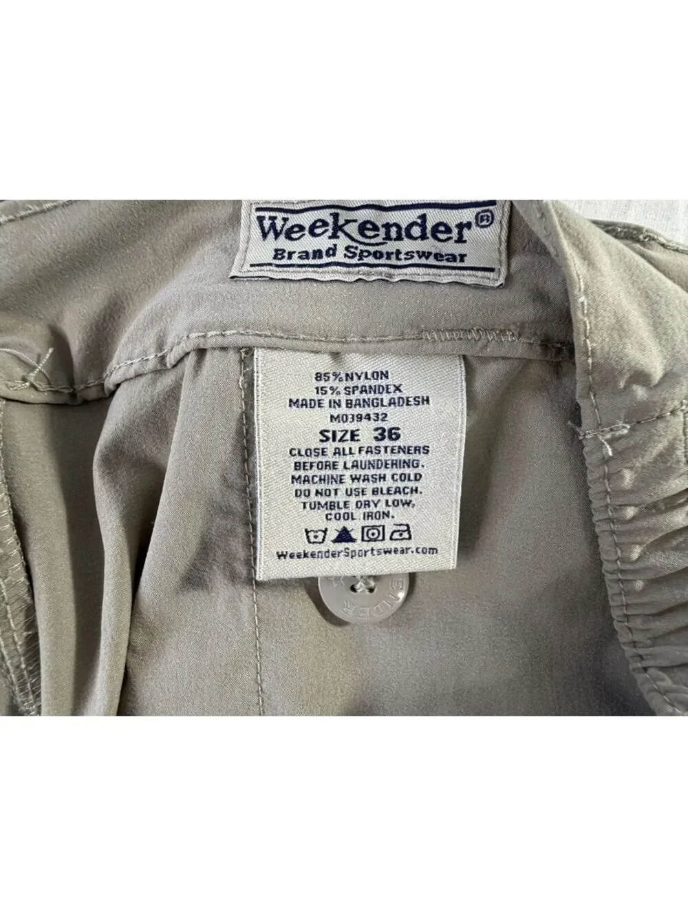 Lot of 3 Weekender‎ Brand Sportswear Mens Cargo Shorts 36 Khaki Nylon Spandex AJ